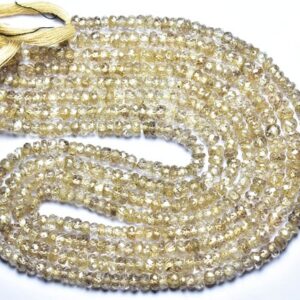 Rare Natural Imperial Zircon Rondelle Bead - 13.5 inches - Natural Micro Faceted Zircon Rondelles - Size is 4 mm options #1147