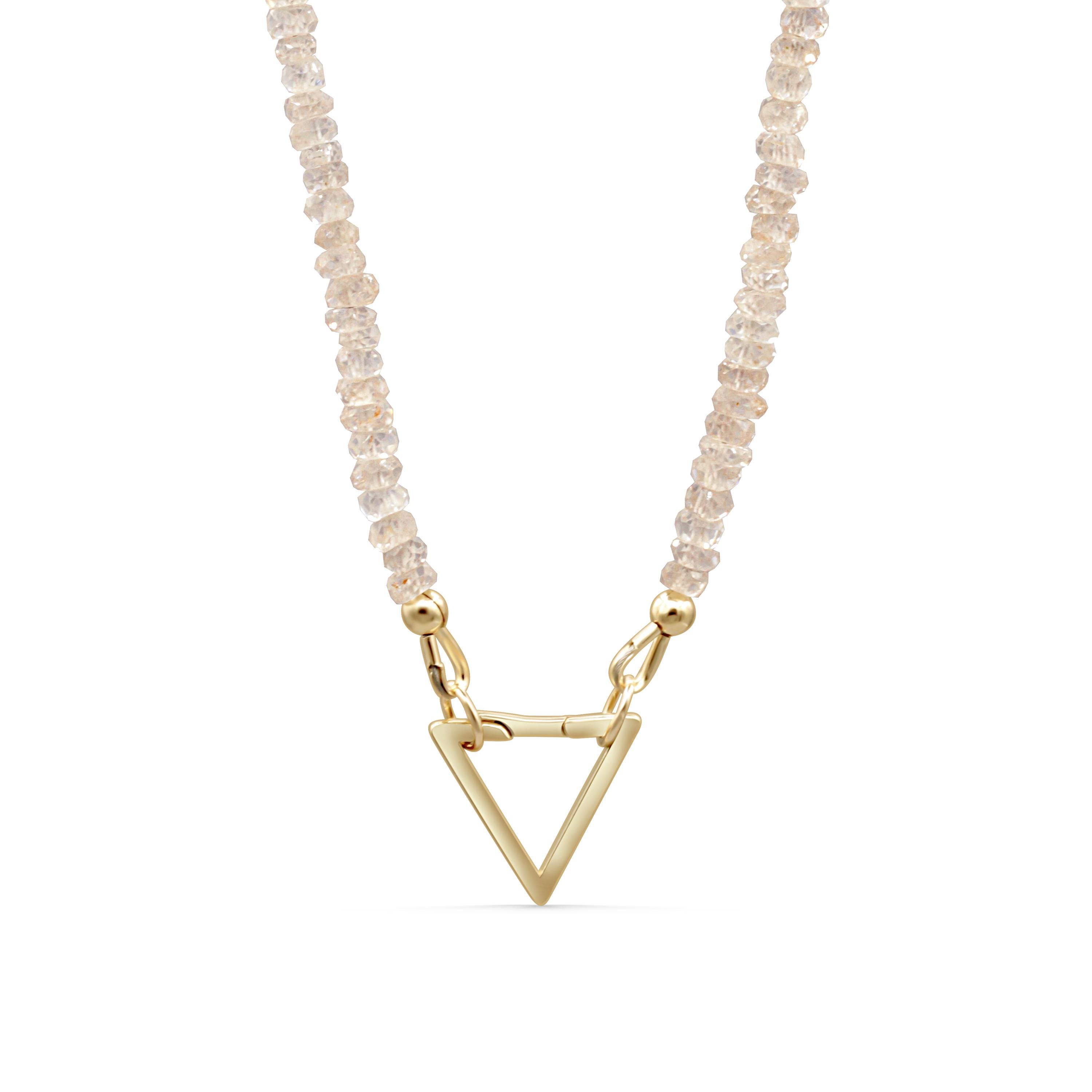14k Gold Zircon Necklace | Aaa+ Zircon Necklace | Beaded Zircon Jewelry | [enzm1983] Natural Zircon Beaded Necklace For Women W