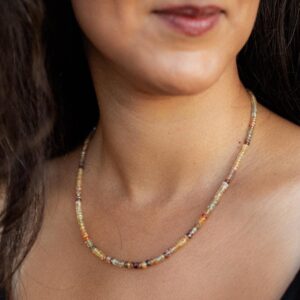 Zircon necklace | AAA+ zircon gold necklace | [ENZP1051] beaded zircon jewelry | natural zircon beaded necklace for women