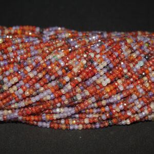 Multi Disco Zircon Faceted Rondelle Beads, Natural Multi Zircon Rondelle Beads, Aaa Zircon Beads, 3-3.5 Mm Zircon Beads, Zircon Necklace