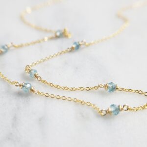 Natural Zircon Necklace, December Birthstone / Handmade Jewelry / Gemstone Necklace, Necklaces For Women, Birthstone Choker, Dainty Choker