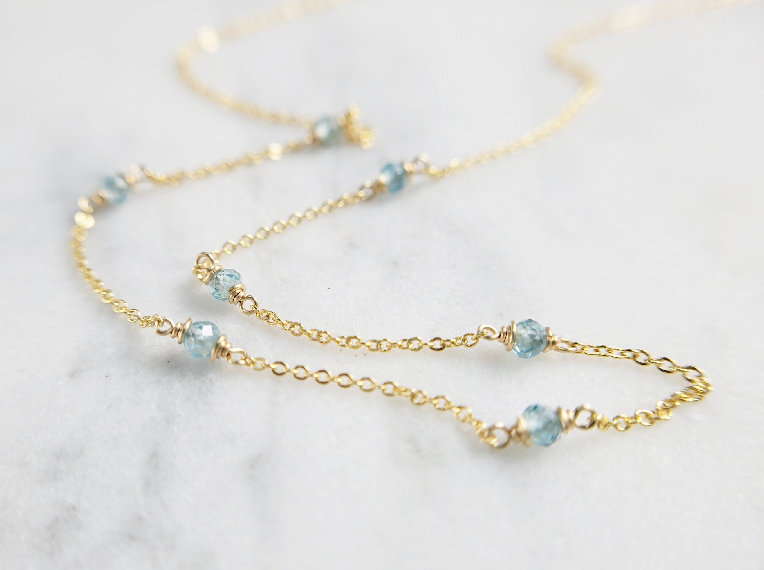 Natural Zircon Necklace, December Birthstone / Handmade Jewelry / Gemstone Necklace, Necklaces For Women, Birthstone Choker, Dainty Choker