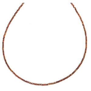 Red Zircon Necklace 14k Gold Filled Or Sterling Silver Solid Strand Faceted Small Dainty Stones 18 19 Inches Simple Vintage Look