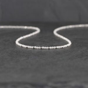 White Zircon Necklace In Sterling Silver, Gold Or Rose Gold Filled, Dainty Minimalist Choker Or Long Layering Necklace, 2mm Faceted Beads