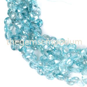 AAA Blue Zircon Heart Beads, Faceted Briolette, Cambodia AAA Blue Zircon Heart Beads, Faceted Briolette, Cambodia