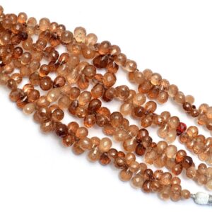 Aaa+ Brown Zircon Gemstone Faceted Teardrop Briolette Beads | 5inch Strand | Natural Multi Zircon Semi Precious Gemstone Teardrop Briolette