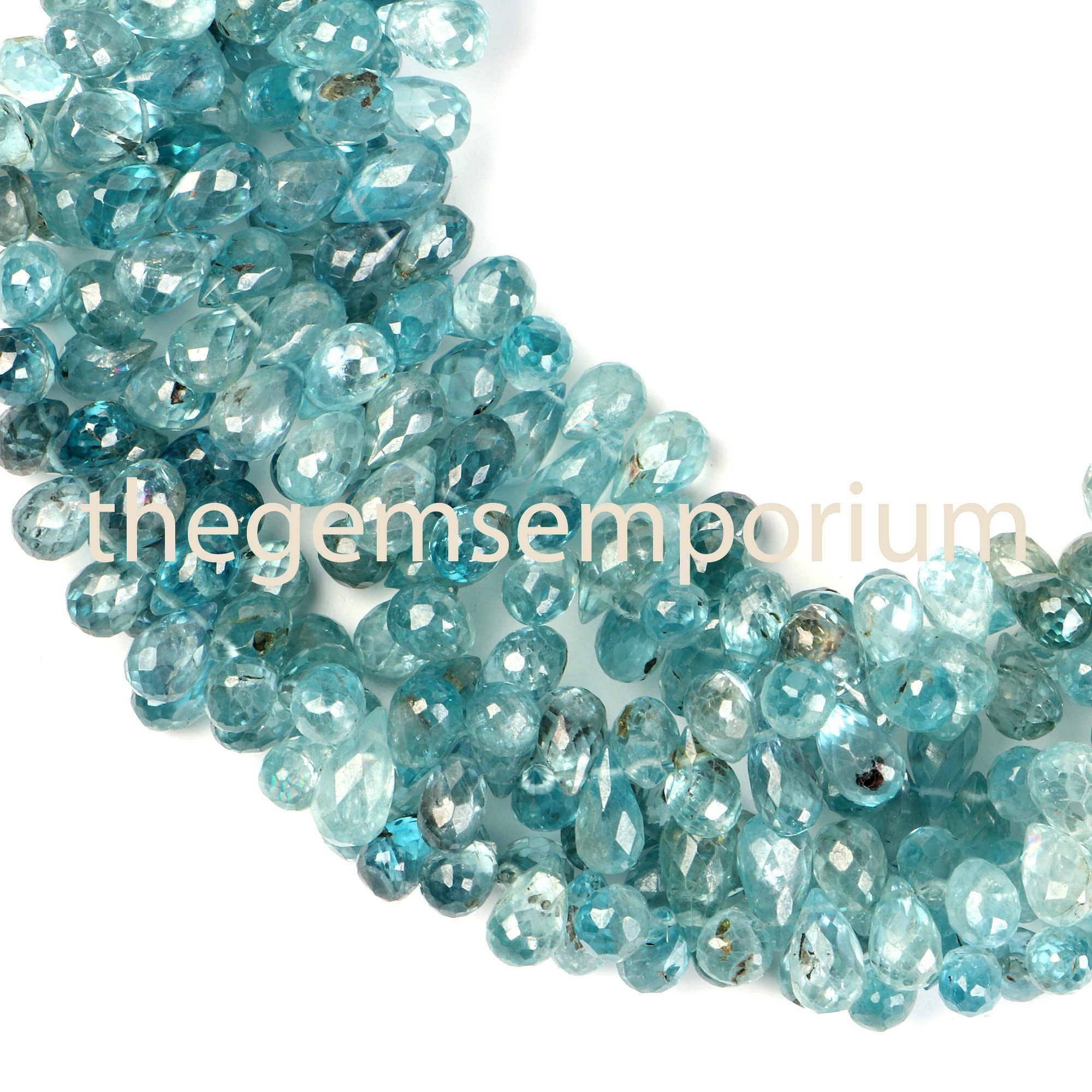 Blue Zircon Tear Drop Briolette, 4x6-5x8mm Blue Zircon Beads, Blue Zircon Faceted Beads, Blue Zircon Beads, Zircon Beads, Zircon Briolette