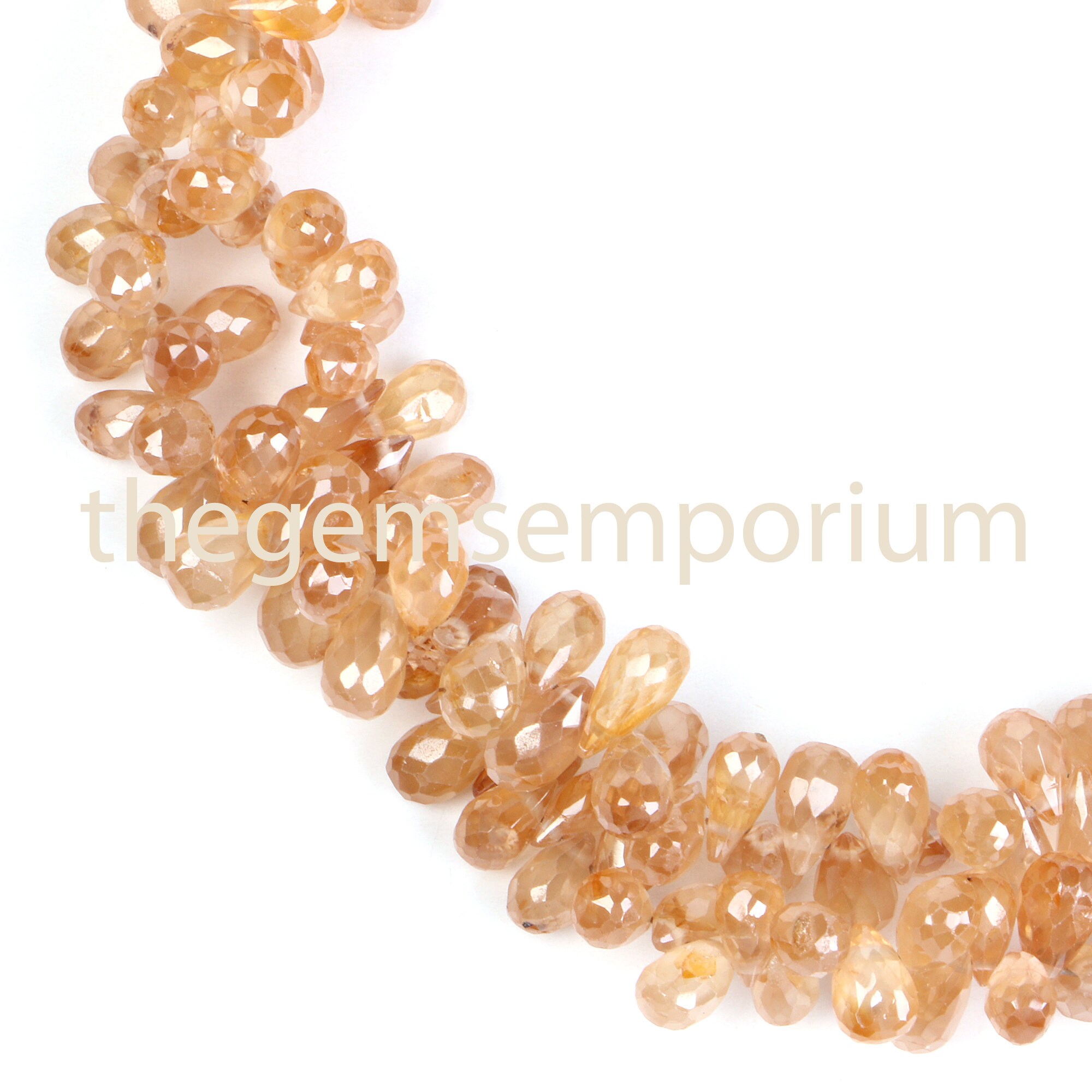 Faceted Brown Zircon Briolette Beads, Aaa Quality, Cambodia Origin Faceted Brown Zircon Briolette Beads, Aaa Quality, Cambodia Origin