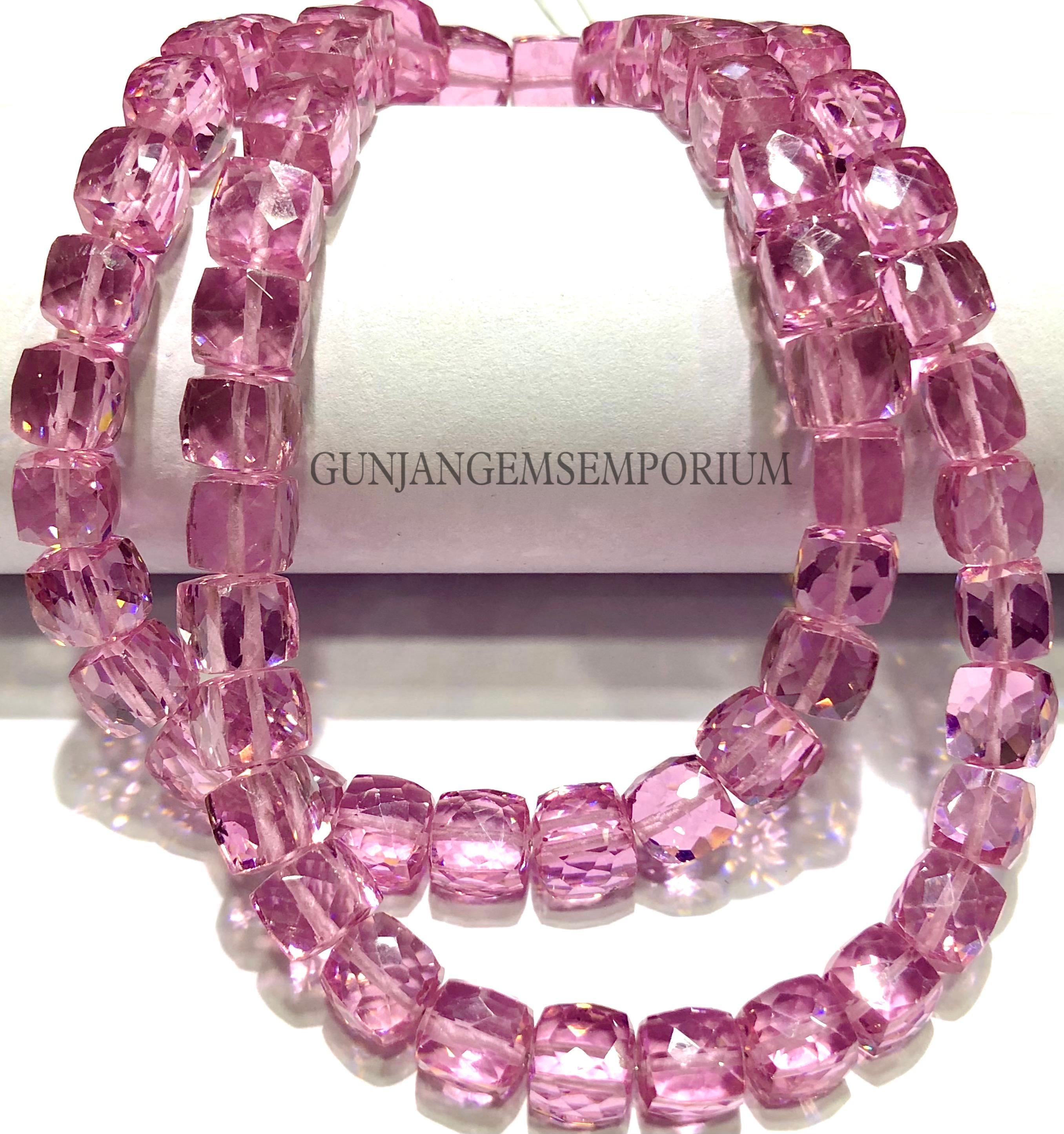 Fairy Pink Zircon Beads Aaaa++ Beautiful~~zircon Faceted Cube Beads Natural Zircon Square Beads Faceted Zircon Gemstone Beads Jewelry Rarest