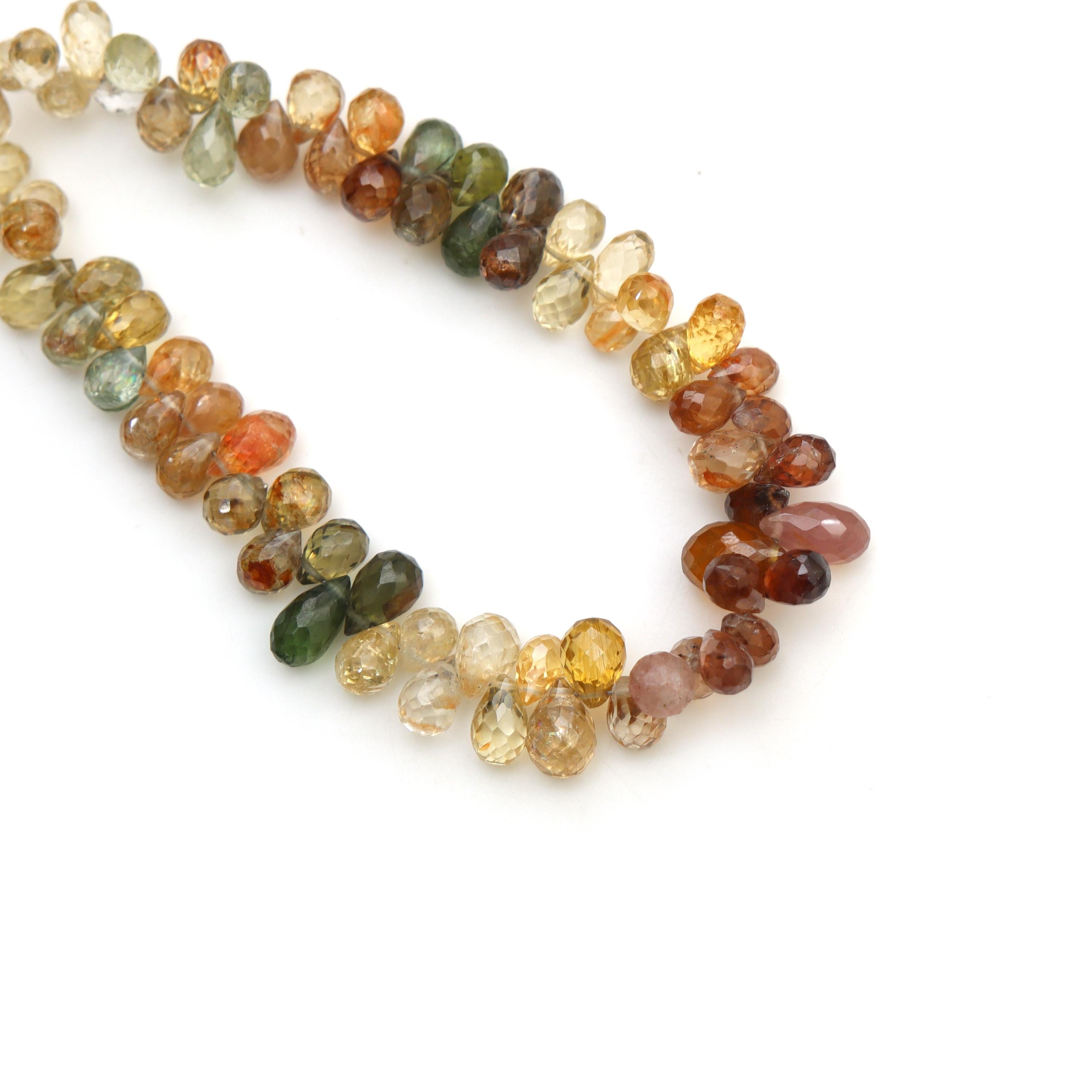 Golden Zircon Faceted Drops Beads, Natural Yellow Zircon Briolette Drops Gemstone Beads, Sparkling Drops Cut Beads For Fine Jewelry Making