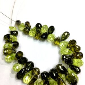 Green Zircon Faceted Teardrop Beads Multi Zircon Teardrop Shape Drops Briolettes Zircon Gemstone Top Quality 6.MM 5" Strand