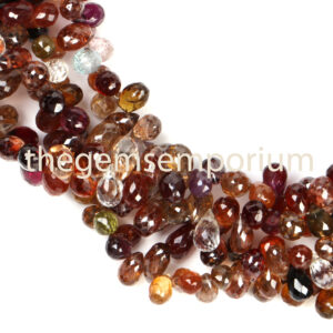 Multi Zircon Faceted Drop Beads, AAA Quality, 20cm Strand