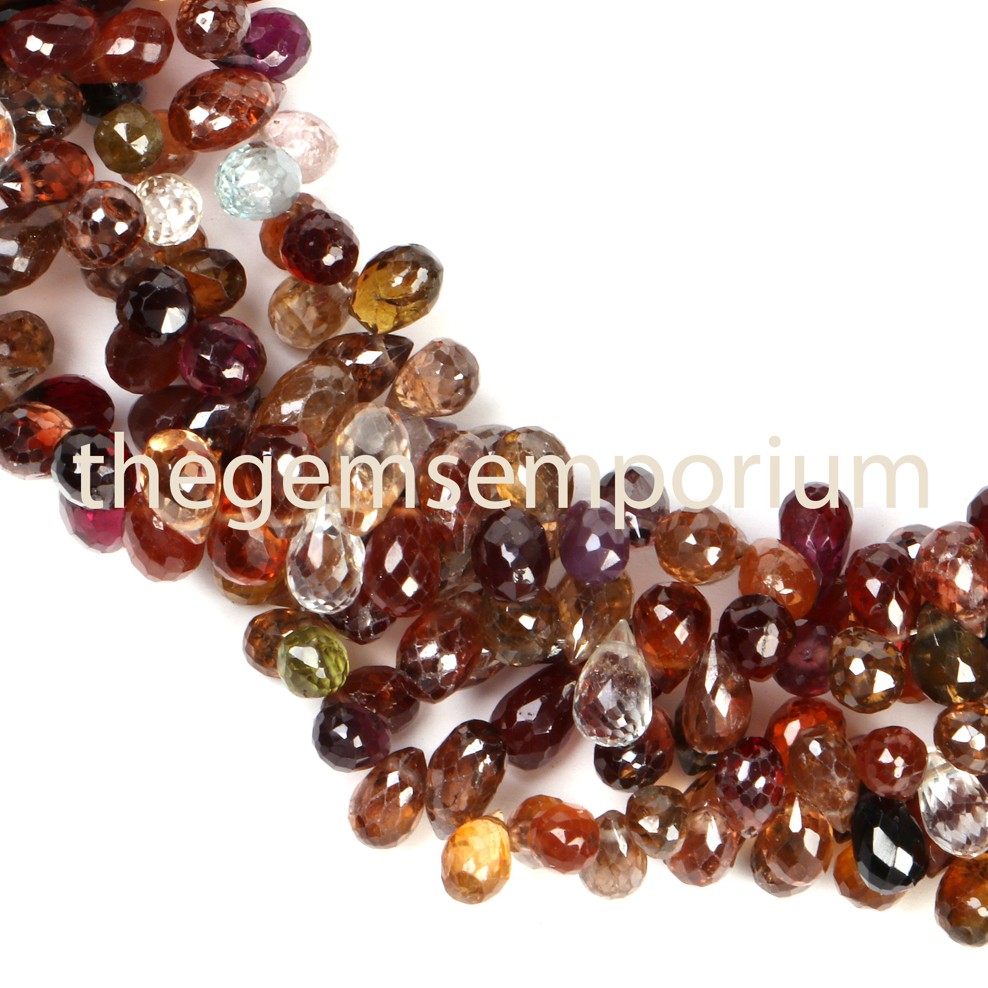 Multi Zircon Faceted Drop Beads, Aaa Quality, 20cm Strand Multi Zircon Faceted Drop Beads, Aaa Quality, 20cm Strand