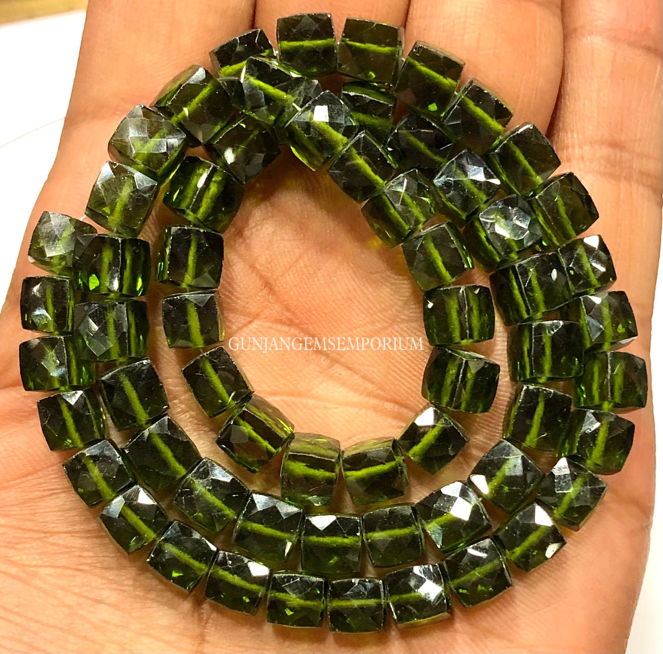 Olive Green Zircon Beads Aaaa++ Beautiful~~zircon Faceted Cube Beads Natural Zircon Square Beads Faceted Zircon Gemstone Beads Jewelry Rare