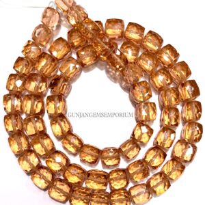 Peach Champagne Zircon Beads AAAA++ BEAUTIFUL~~Zircon Faceted Cube Beads Natural Zircon Square Beads Faceted Zircon Gemstone Beads Jewelry