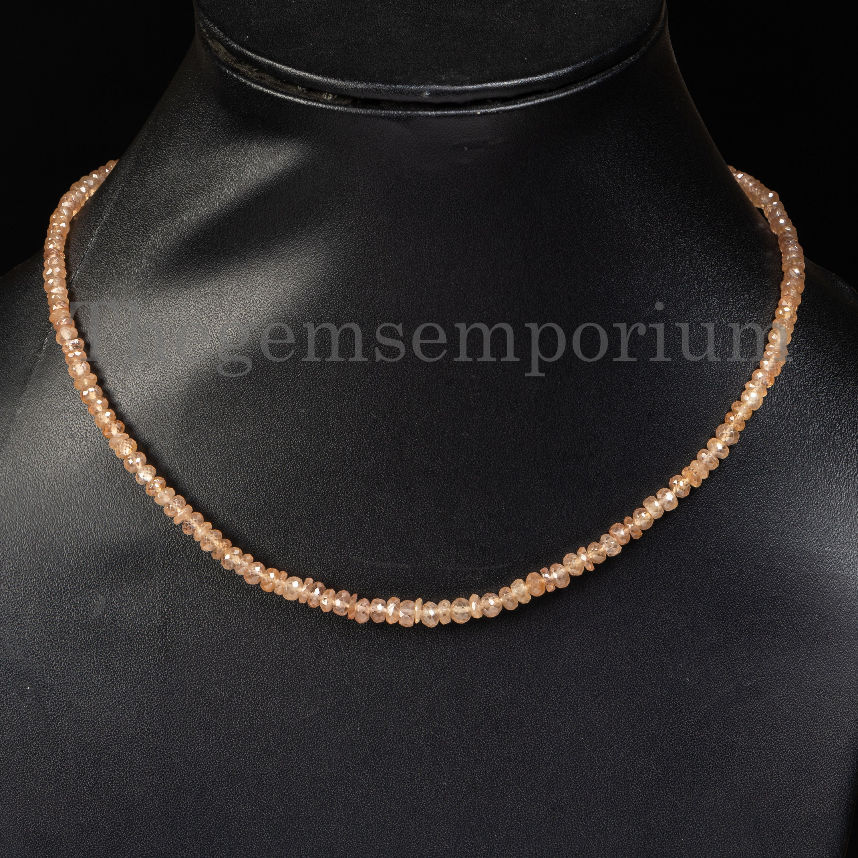 Stunning! Brown Zircon Faceted Beads Necklace, 925 Sterling Silver Necklace, Briolettes Rondelle Beads Necklace,healing Brown Zircon Jewelry