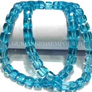 Swiss Blue Zircon Beads AAAA++ BEAUTIFUL~~Zircon Faceted Cube Beads Natural Zircon Square Beads Faceted Zircon Gemstone Beads Jewelry Rarest