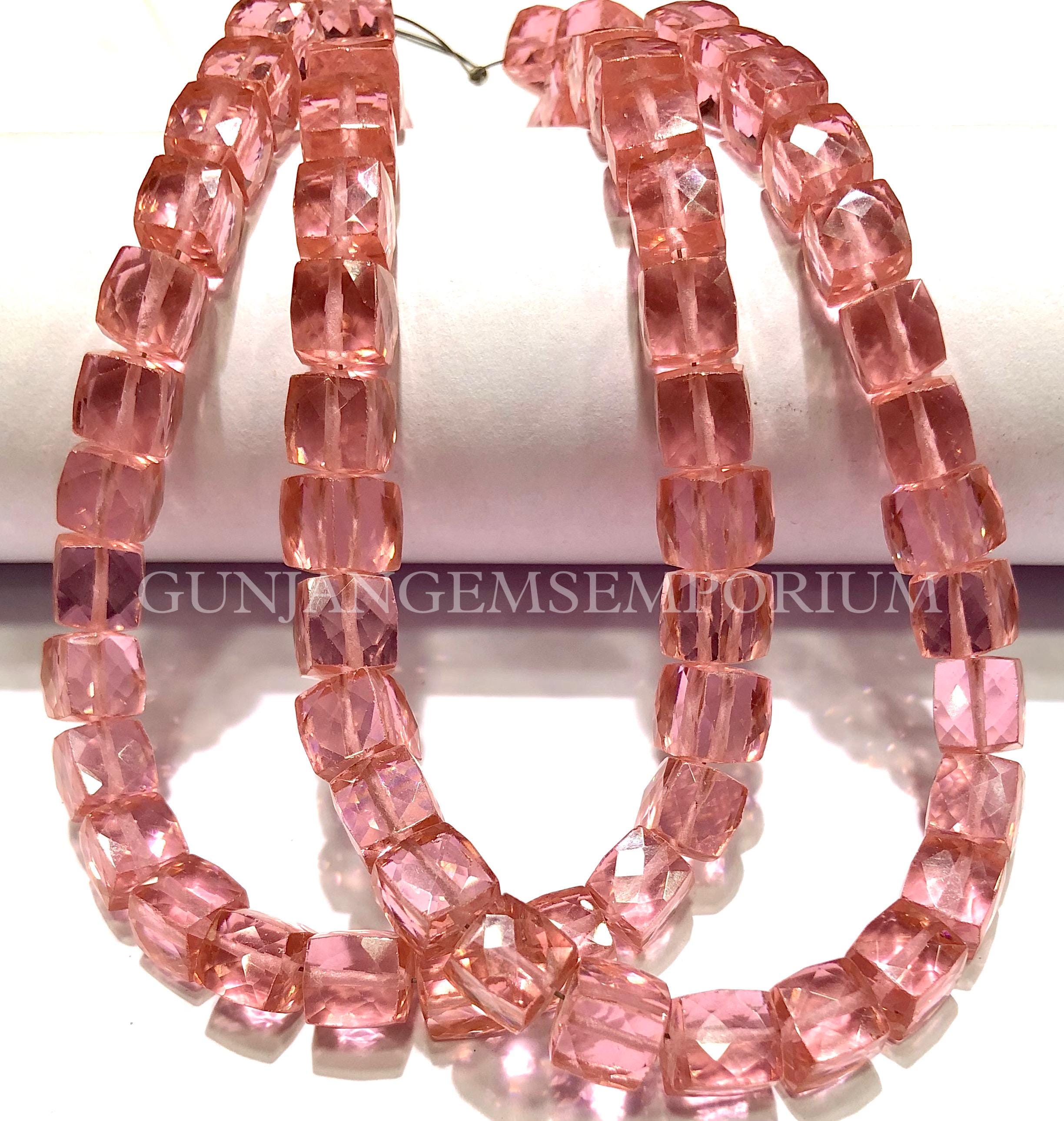Warm Pink Zircon Beads Aaaa++ Beautiful~~zircon Faceted Cube Beads Natural Zircon Square Beads Faceted Zircon Gemstone Beads Jewelry Rarest