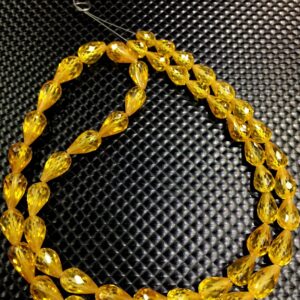 Yellow Zircon Faceted Teardrop Beads Zircon Teardrop Briolettes Yellow Gemstone Top Quality 5-6.MM 18" Strand Thanksgiving Sale