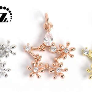 Brass Star Charms,Satr Pendant,Zircon Charms Pendant,Gold plated,Findings,connector,charm,Brass,Copper,gold star,16x20mm