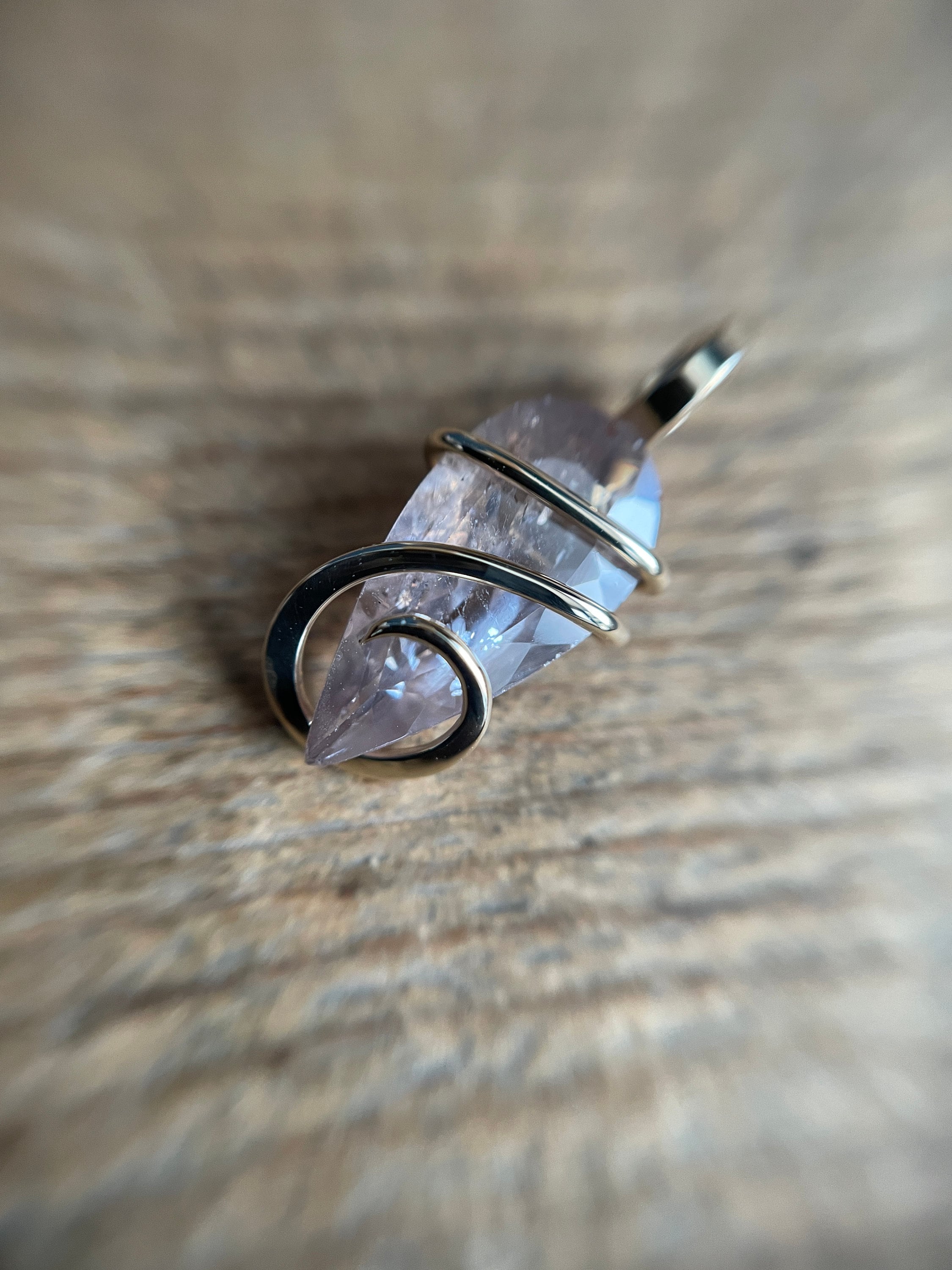 Faceted Australian Zircon In 14k Gold Pendant Faceted Australian Zircon In 14k Gold Pendant