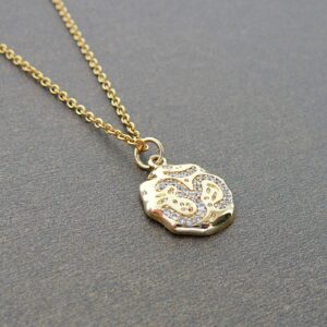Om Necklace for Women, Gold Disc Pendant, Omh Coin Zircon Necklaces, Yoga Gift for Women Meditation Jewelry Layered CZ Necklace Zen Necklace