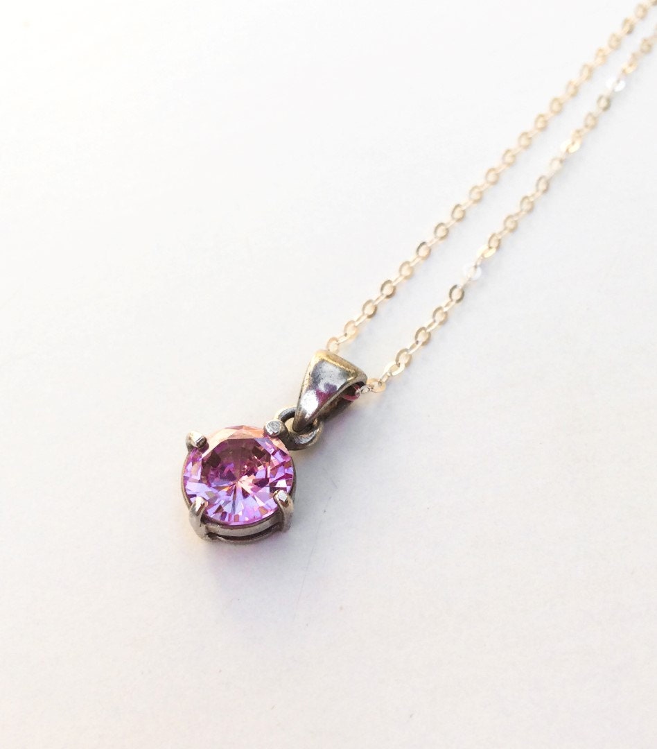 Pink Zircon Pendant, Sparkly Faceted Pink Zircon Pendant, Fancy Pendant, Bling, Shiny, Pink Stone Pendant, Sterling Jewelry, Gift For Her