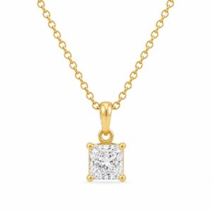 Princess Cut Zircon Pendant - Anniversary Necklace - 925 Sterling Silver - Gift For Her