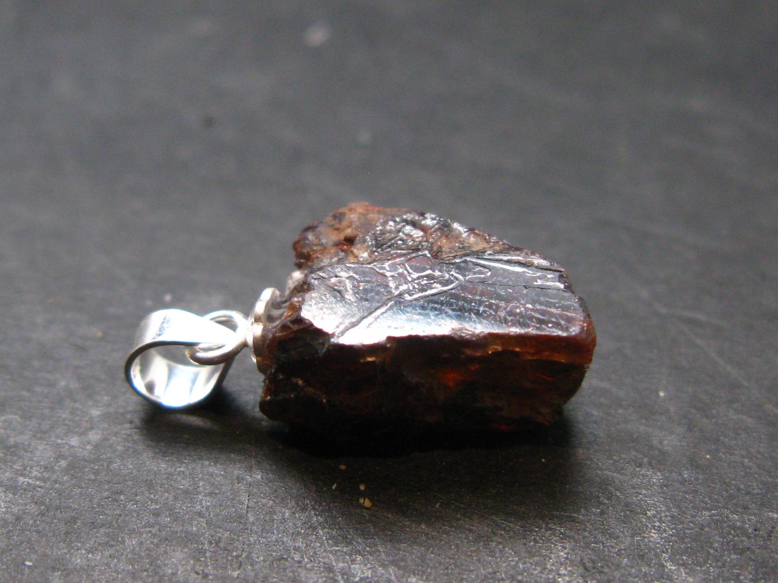 Rare Zircon Crystal Silver Pendant From Tanzania - 0.7" - 2.6 Grams