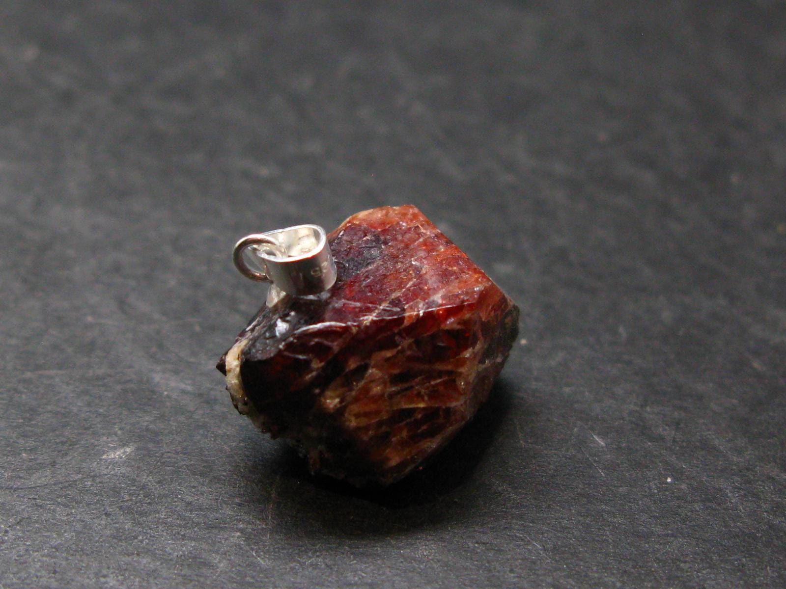 Rare Zircon Crystal Silver Pendant From Pakistan - 0.8" - 6.12 Grams