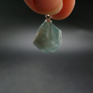 Starlight Genuine Raw Blue Zircon Gem Crystal Silver Pendant From Cambodia - 0.9" - 6.31 Grams