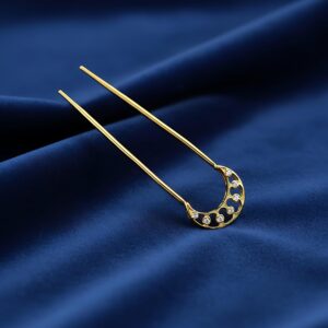 White Zircon Hair Fork Clip Handmade Hair Piece Bridal Hair Accessories Hair Stick For Buns Wedding Hair Jewelry For Women