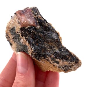 Natural Red Zircon Crystal On Matrix , Mineral Specimen