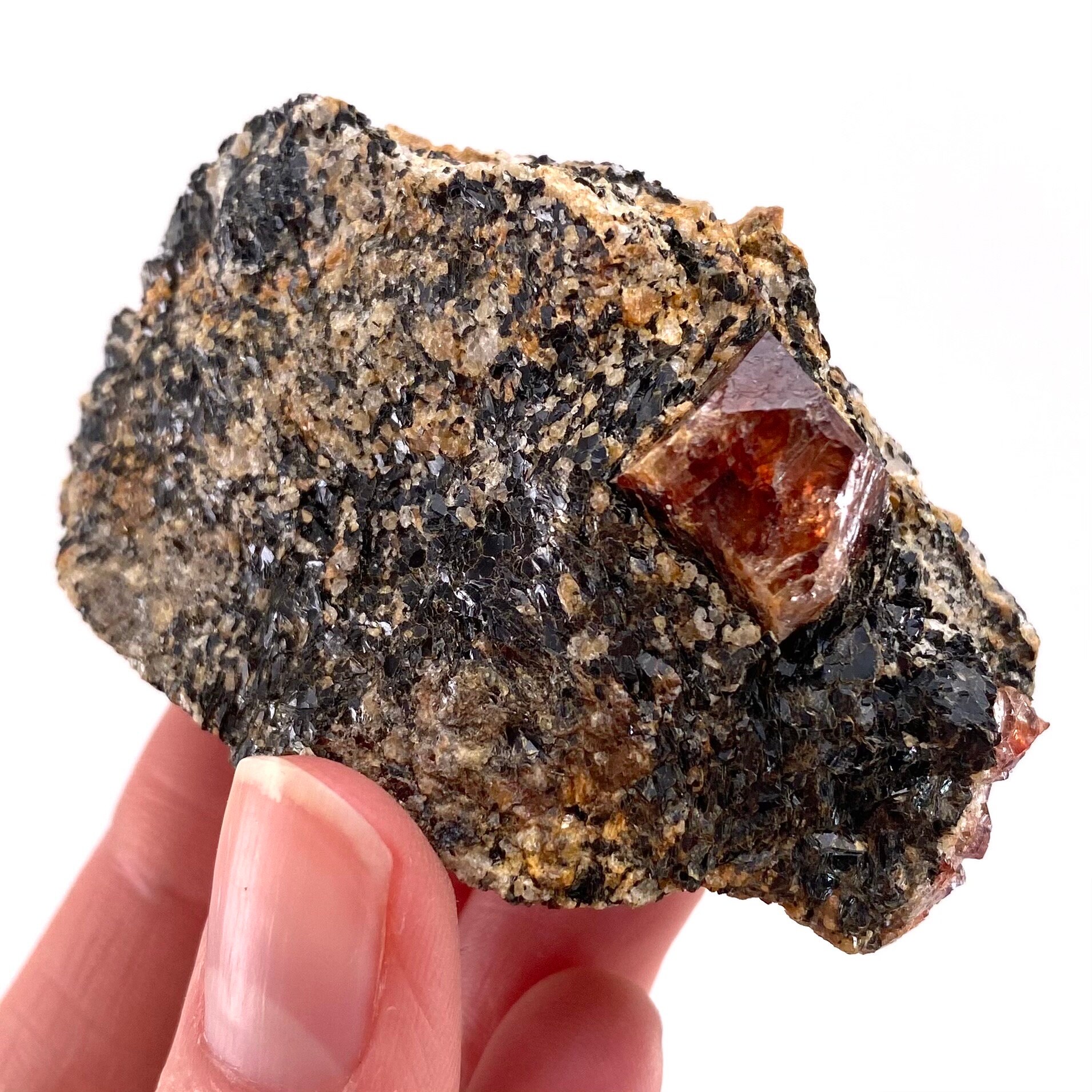 Natural Red Zircon Crystal On Matrix | Mineral Specimen Natural Red Zircon Crystal On Matrix | Mineral Specimen