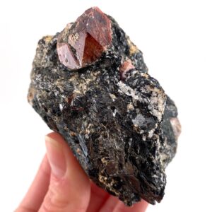 Red Zircon Crystal On Matrix | Raw Mineral Specimen, Pakistan