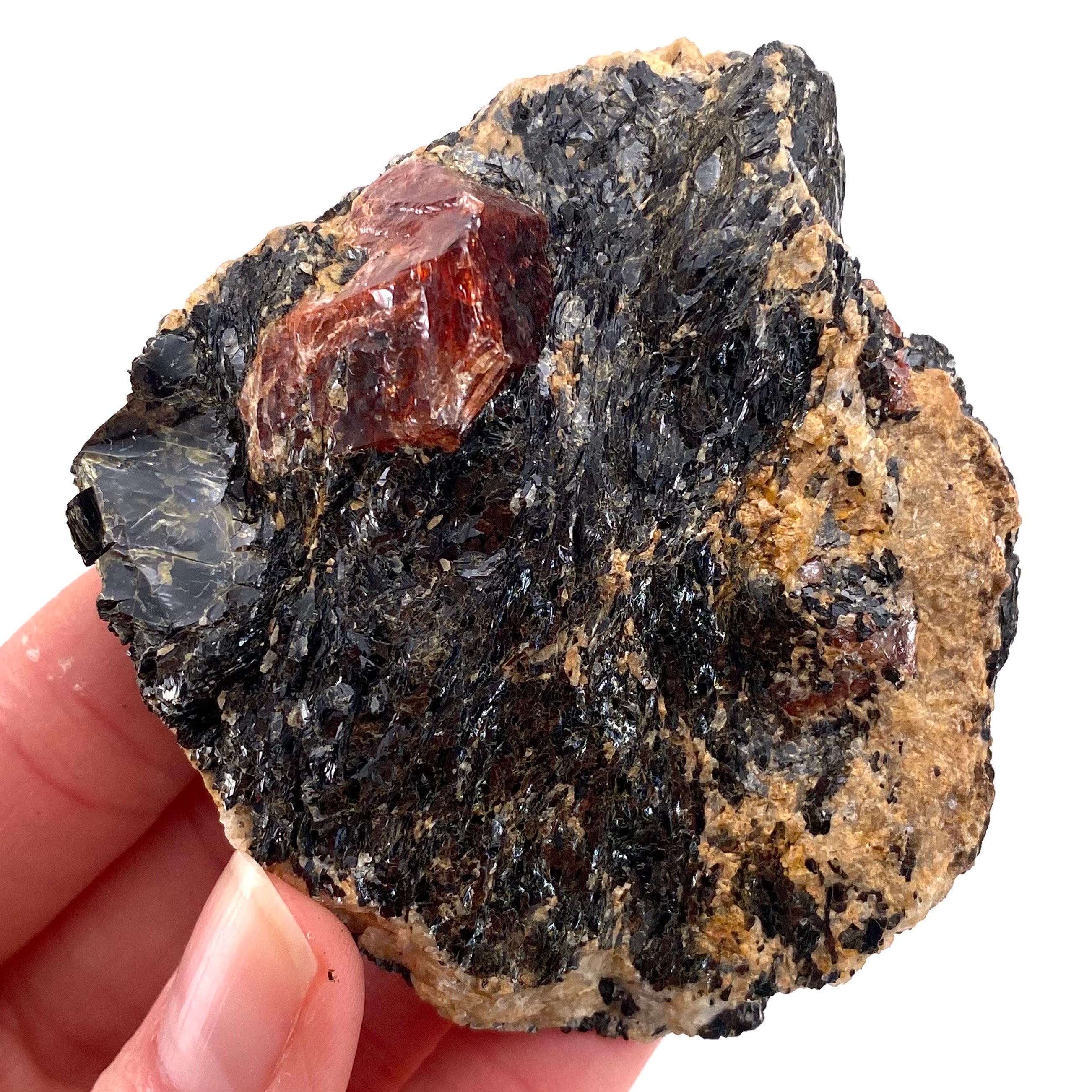 Red Zircon Crystal On Matrix | Mineral Specimen From Pakistan Red Zircon Crystal On Matrix | Mineral Specimen From Pakistan