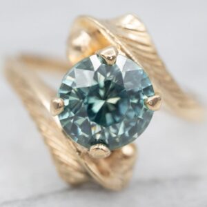 10k Yellow Gold Blue Zircon Bypass Ring 10k Yellow Gold Blue Zircon Bypass Ring