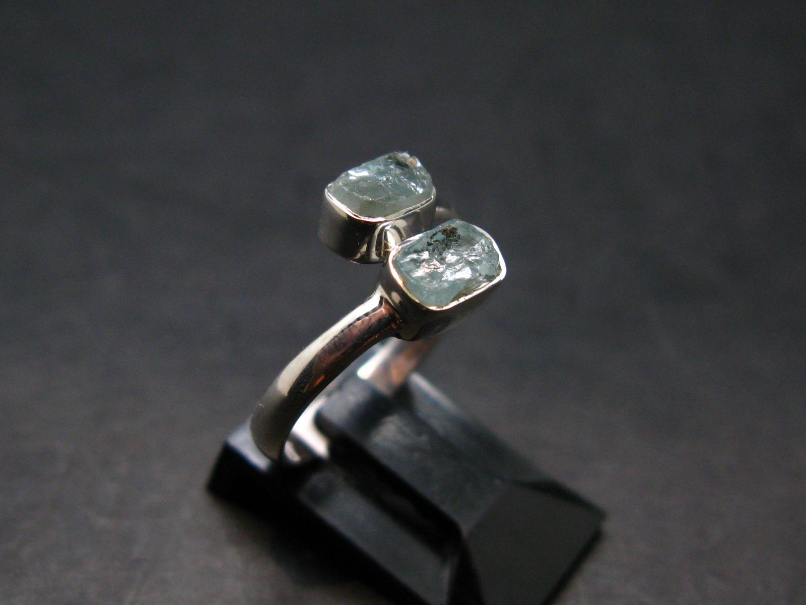 Blue Zircon Ring 925 Silver From Cambodia - Size 7