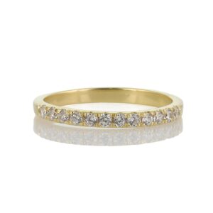 Cz Gold Filled Ring · 14k Gold Vermeil Zircon Ring · Half Way Paved Cz 2mm Band · Dainty Stackable Ring · Elegant Ring For Women Cz Gold Filled Ring · 14k Gold Vermeil Zircon Ring · Half Way Paved Cz 2mm Band · Dainty Stackable Ring · Elegant Ring For Women