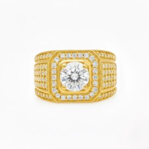 Men's Zircon Ring, 925 Sterling Silver, Iced Out Ring, Hip Hop Jewelry, Wedding Band