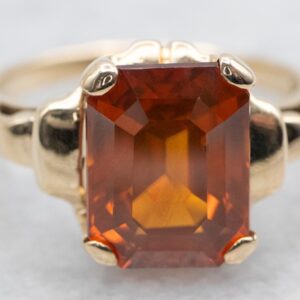 Vintage 10k Yellow Gold Orange Zircon Solitaire Ring Vintage 10k Yellow Gold Orange Zircon Solitaire Ring