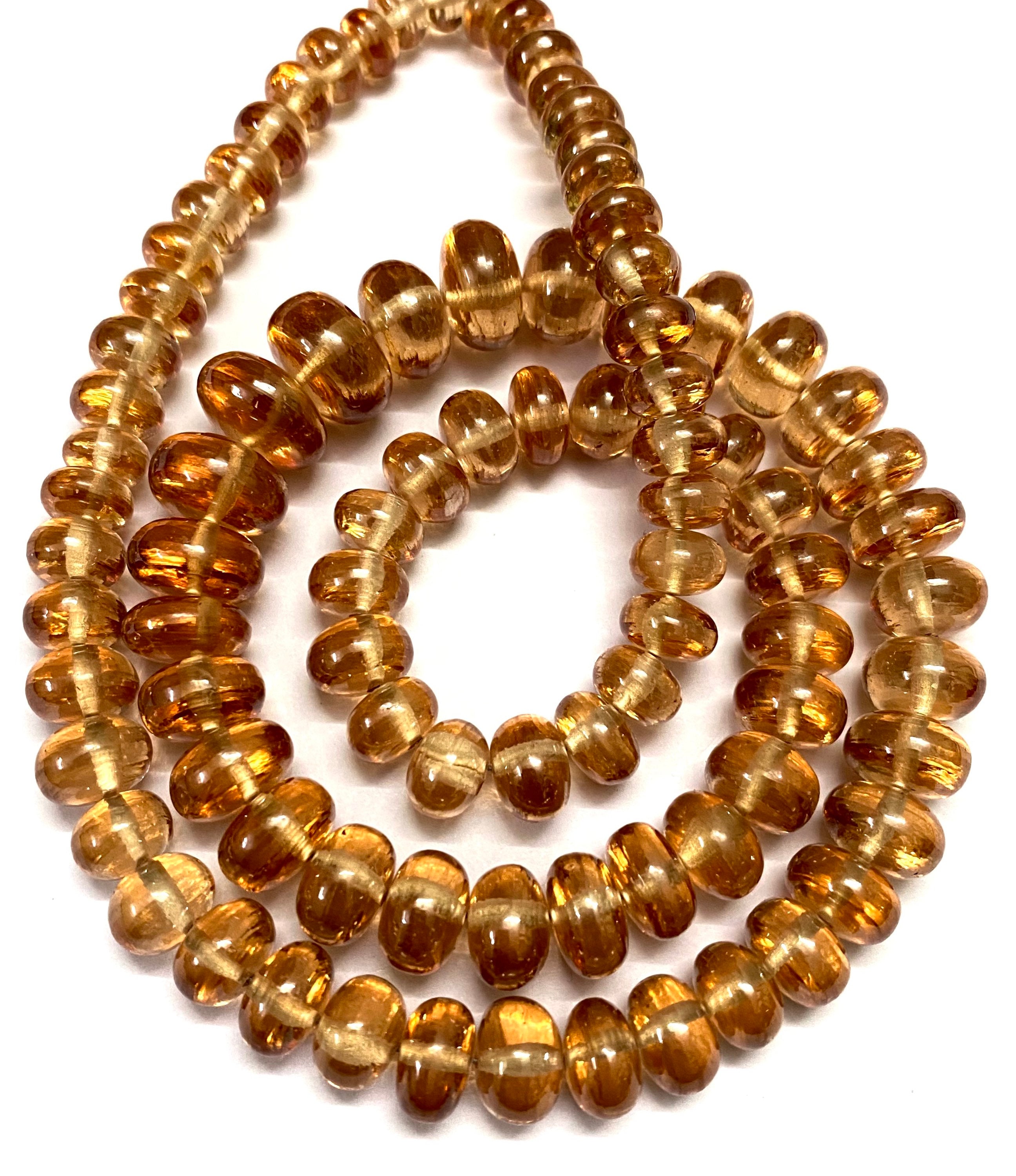 Aaa++ Golden Zircon Smooth Rondelle Beads 7mm-11mm Golden-brown Zircon Gemstone Beads 15” Zircon Smooth Beads Zircon Rondelle Shape Beads