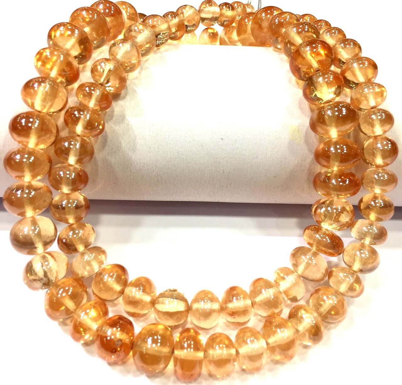 Extremely Rare~champagne Zircon Smooth Rondelle Beads Champagne Color Beads Smooth Polished Rondelle Beads Graduation Rondelle Beads.