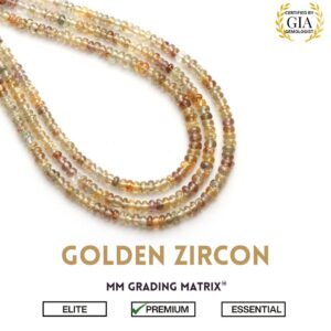 High Quality Golden Zircon Smooth Rondelle Beads, Zircon Plain Gemstone Beads, Natural Zircon Rondelle Jewelry Making Beads, Zircon Beads