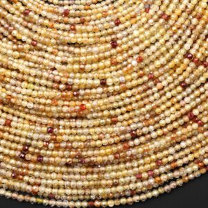 AAA Faceted Genuine Natural Zircon Round Beads 2mm Golden Champagne Canary Yellow Diamond Cut Gemstone 15.5" Strand AAA Faceted Genuine Natural Zircon Round Beads 2mm Golden Champagne Canary Yellow Diamond Cut Gemstone 15.5" Strand