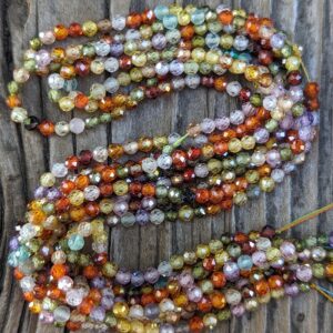 Multicolor Zircon 3mm Faceted Round Beads | 7-1/2" Strand Multicolor Zircon 3mm Faceted Round Beads | 7-1/2" Strand