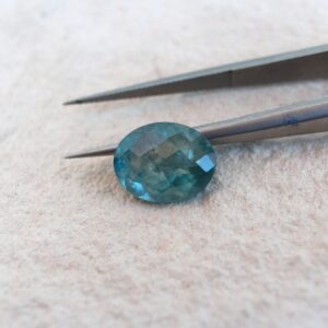 Blue Zircon stone 3.83ct Genuine Zircon gemstone from Cambodia Oval Faceted loose gemstone