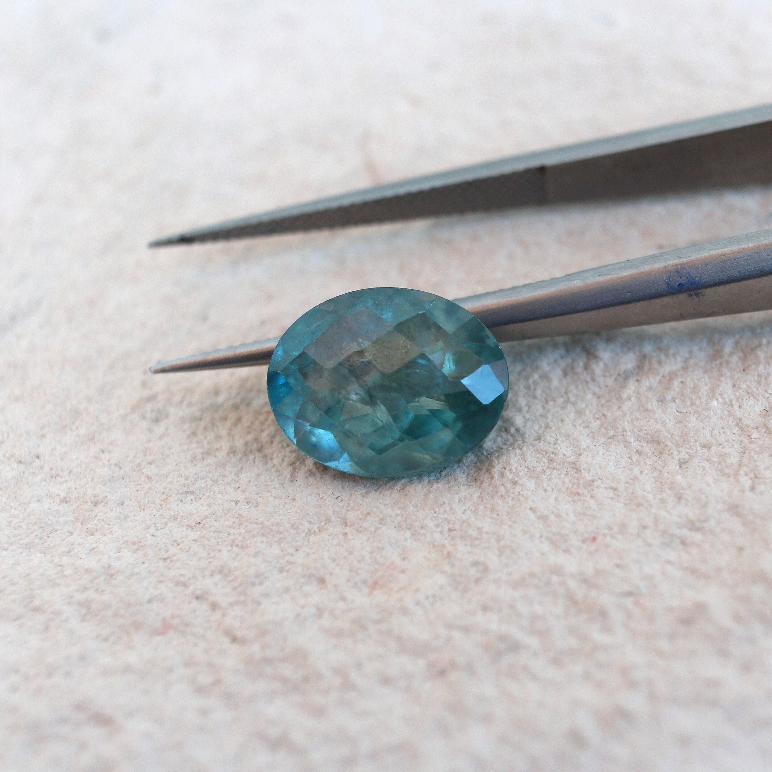 Blue Zircon Stone 3.83ct Genuine Zircon Gemstone From Cambodia Oval Faceted Loose Gemstone