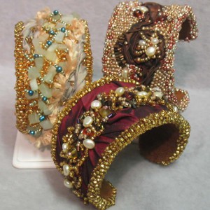 Bead Embroidered Cuff Bracelets Jewelry Idea