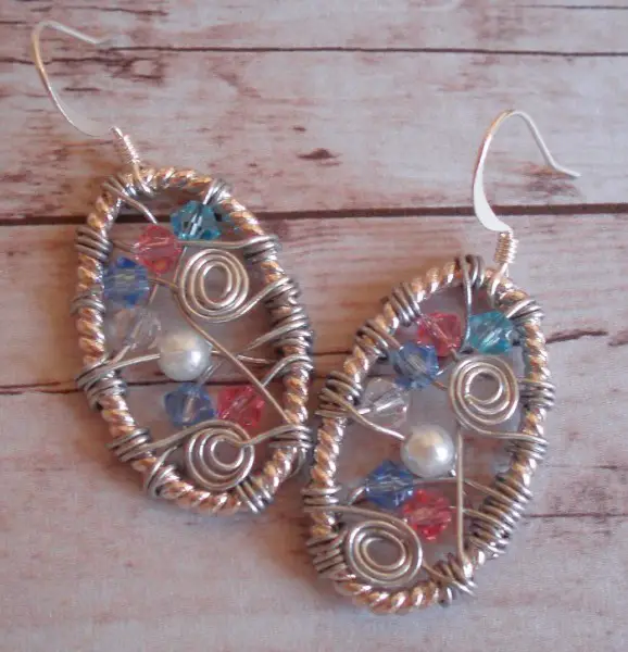 Oval Wire Wrapped Crystal Earrings Project